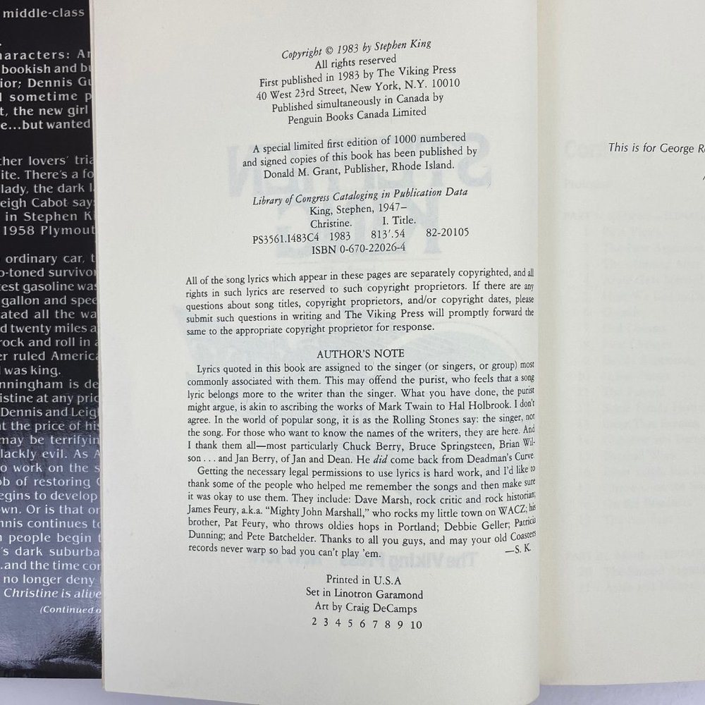 Christine by Stephen King 1983 Hardcover Book - Picture 11 of 12